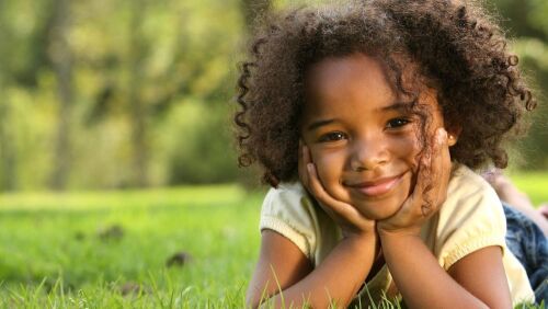 happy african american girl