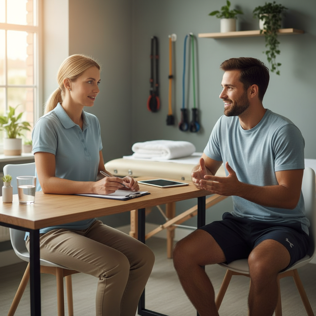 One-on-one therapeutic exercise session for pelvic health rehabilitation at McLean physical therapy clinic