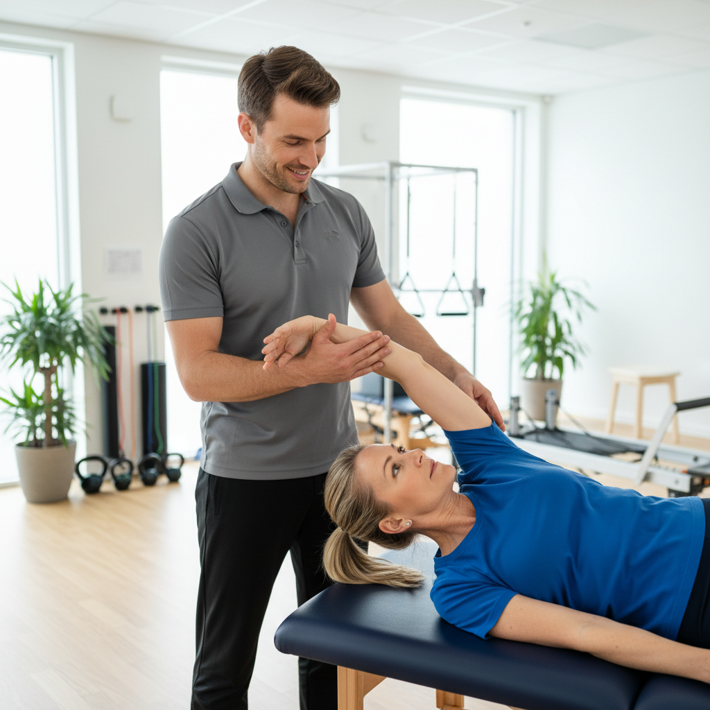 Patient performing therapeutic pelvic floor exercises in Bethesda with expert guidance from ITR Physical Therapy specialist