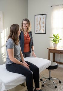  Patient working with a provider at a pelvic floor physical therapy clinic in Bethesda