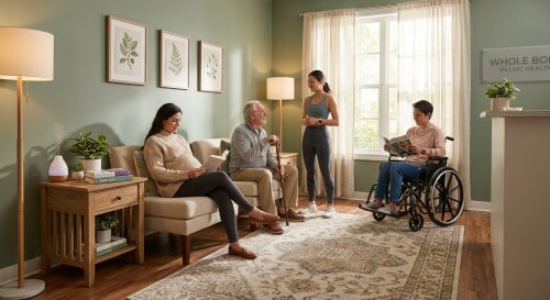 Patient working with a provider at a pelvic floor physical therapy clinic in Leesburg