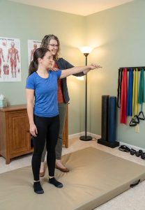 Patient working with a provider at a pelvic floor physical therapy clinic in McLean