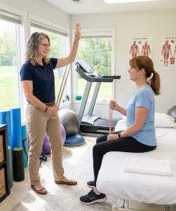 Patient working with a provider at a pelvic floor physical therapy clinic in McLean